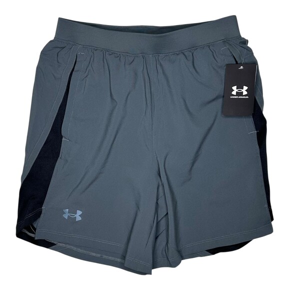 Under Armour UA Launch 7" Shorts Mens Small Gray Running Athletic Lined New NWT - Picture 1 of 8